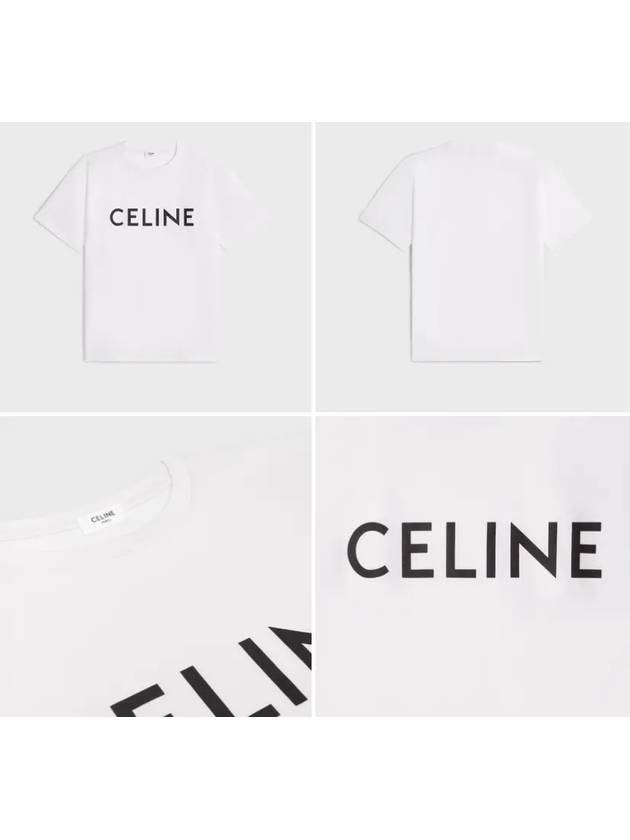 Women s Loose Short Sleeve T Shirt Ecru White Black 2X764671Q - CELINE - BALAAN 1