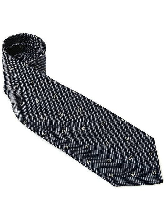 GG Interlocking Logo Silk Tie Black Navy - GUCCI - BALAAN 1