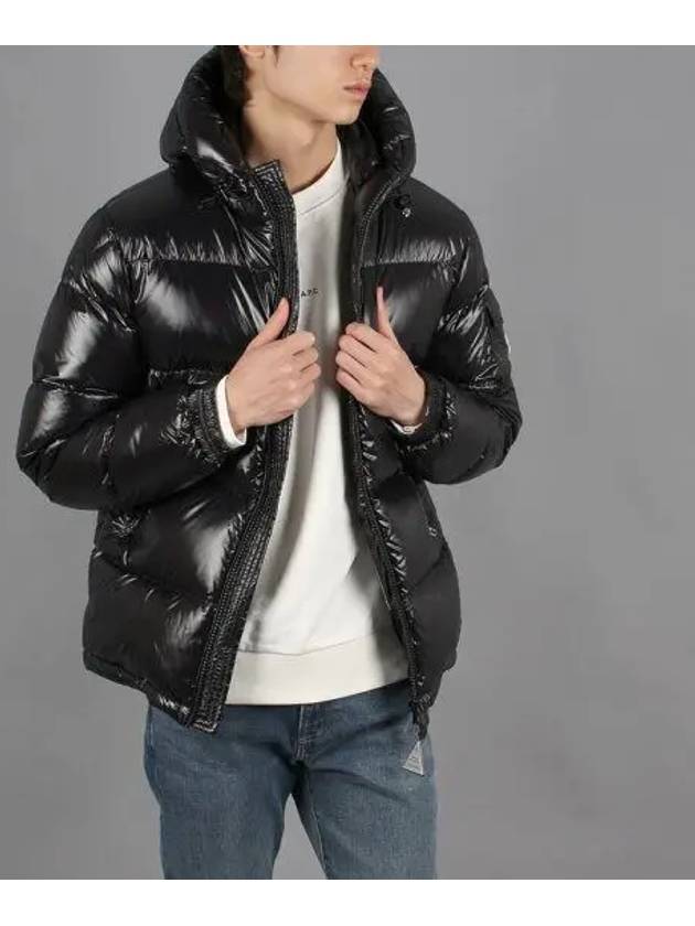 Men s Ecrine Arm Logo Patch Hooded Down Padded Jacket Glossy Black 1A00200 68950 999 - MONCLER - BALAAN 3