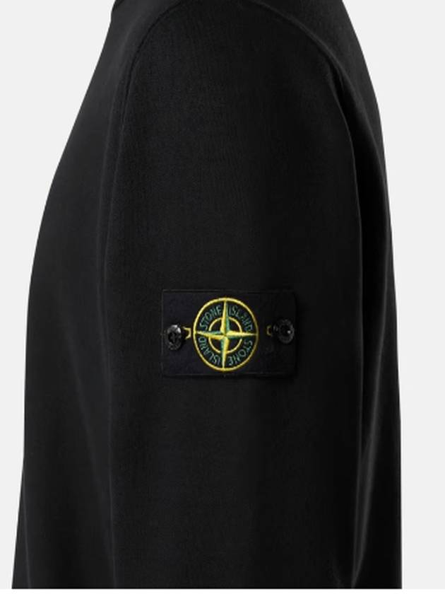 Wappen Patch Crew Neck Cotton Sweatshirt Black - STONE ISLAND - BALAAN 6