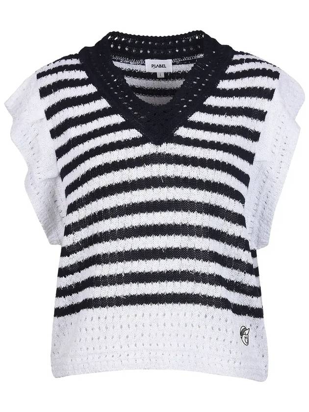 Striped frill knit vest MK4MV210 - P_LABEL - BALAAN 9
