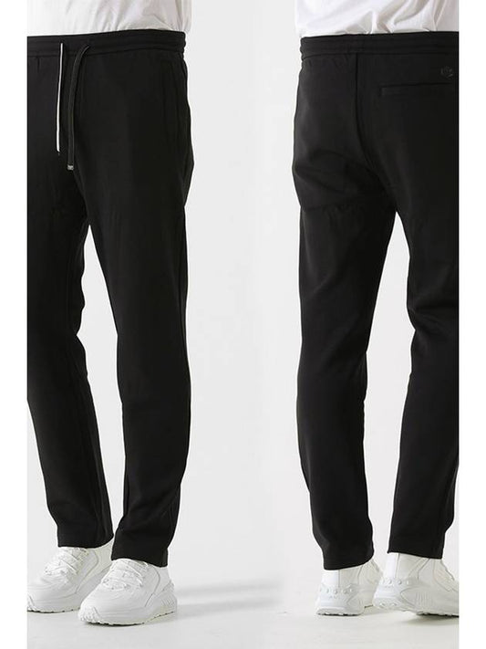Men's Double Jersey Cotton Track Pants Black - EMPORIO ARMANI - BALAAN 2