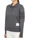 Double Face 4 Bar Polo Knit Top Dark Grey - THOM BROWNE - BALAAN 6