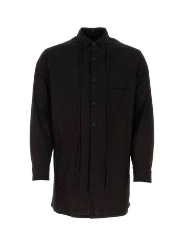 BLACK Black cotton shirt HJB20022 1 - YOHJI YAMAMOTO - BALAAN 1