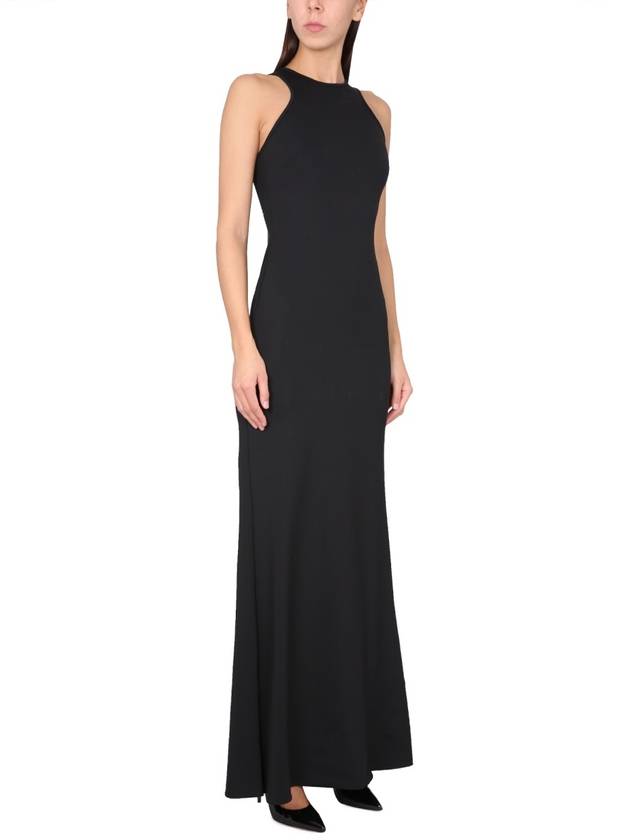 Navarra Racerback Halterneck Jersey Sleeveless Long Dress Black - MAX MARA - BALAAN 3