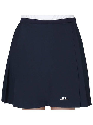 Women's Sierra Pleated Skirt Navy - J.LINDEBERG - BALAAN 7