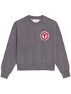Heart Logo Patch Sweatshirt Grey - AMI - BALAAN 1