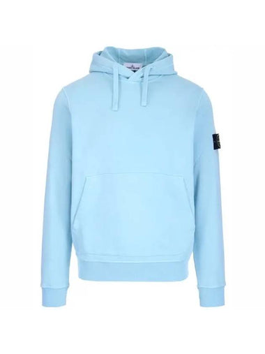 Waffen Patch Cotton Fleece Hoodie Aqua - STONE ISLAND - BALAAN 1