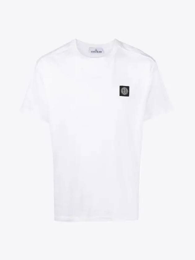 Slimfit Cotton Jersey Short Sleeve T-shirt White - STONE ISLAND - BALAAN 2