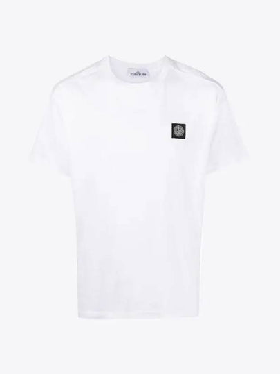 Slimfit Cotton Jersey Short Sleeve T-shirt White - STONE ISLAND - BALAAN 2