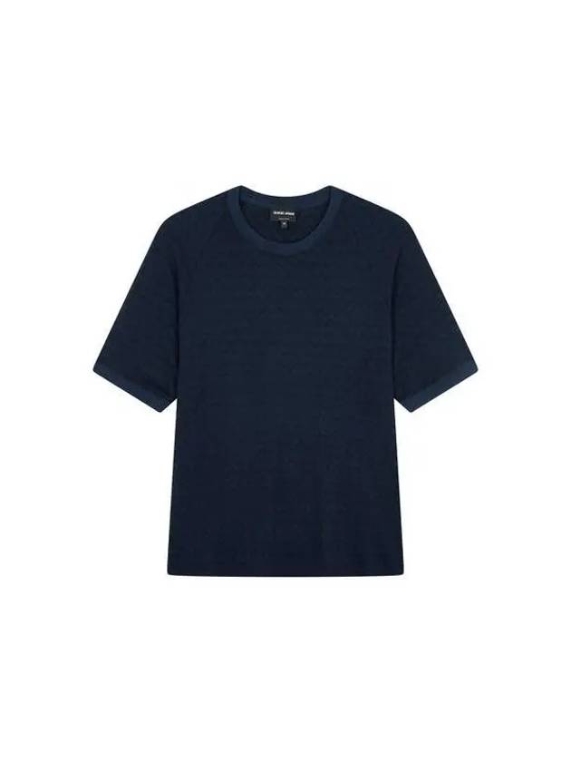 Men s zigzag pattern raglan t shirt navy - GIORGIO ARMANI - BALAAN 1