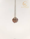 Used luxury goods Lewis It 18K rose gold silver double heart tag pendant mini necklace - TIFFANY & CO. - BALAAN 3