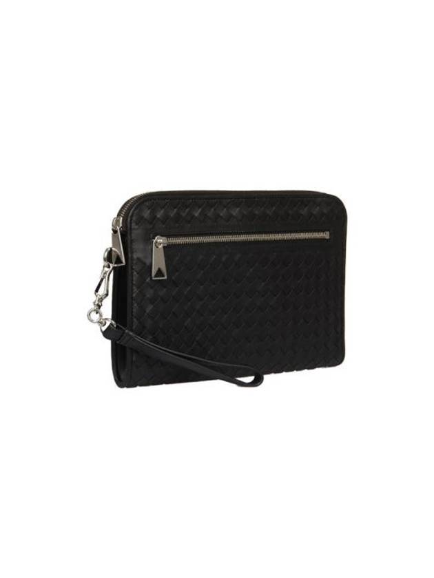 Intrecciato Documents Zipper Clutch Bag Black - BOTTEGA VENETA - BALAAN 4