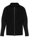 Homme Plissé Pleated Zip Up Hoodie Black - ISSEY MIYAKE - BALAAN 1