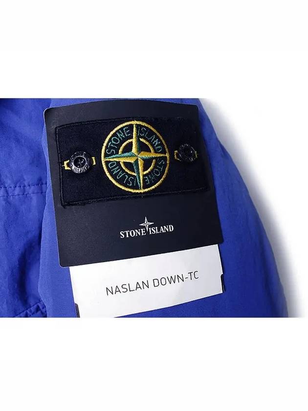 Naslan Hooded Long Padding Blue - STONE ISLAND - BALAAN 5