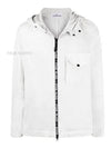 Logo Zipper Cupro Nylon Hooded Jacket White - STONE ISLAND - BALAAN 2