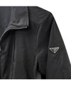 Triangle Logo Reversible Zip-Up Jacket Black - PRADA - BALAAN 6