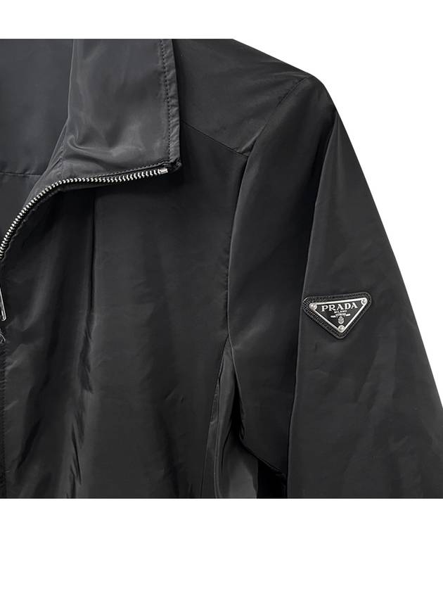 Triangle Logo Reversible Zip-Up Jacket Black - PRADA - BALAAN 6