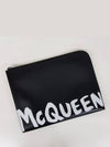 Graffiti Leather Clutch Bag Black - ALEXANDER MCQUEEN - BALAAN 5