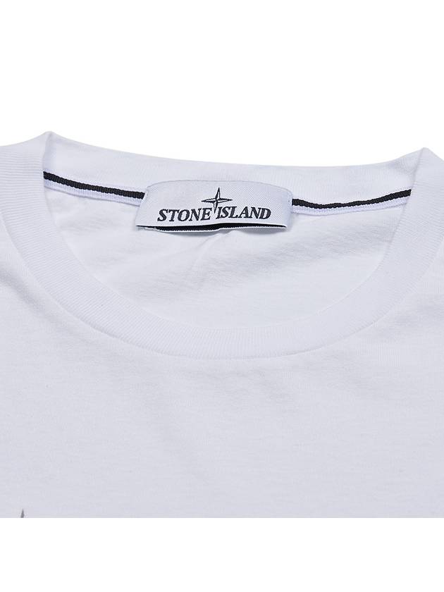 Logo Print Short Sleeve T-Shirt White - STONE ISLAND - BALAAN 5