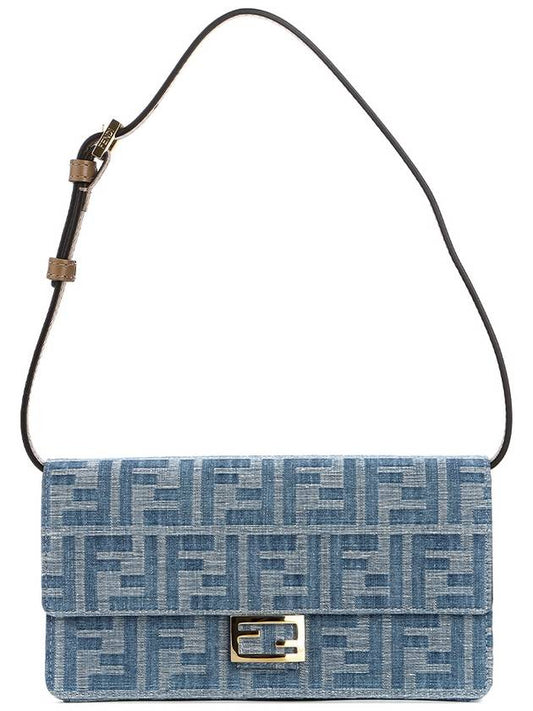 FF Logo Denim Shoulder Bag Blue - FENDI - BALAAN 2