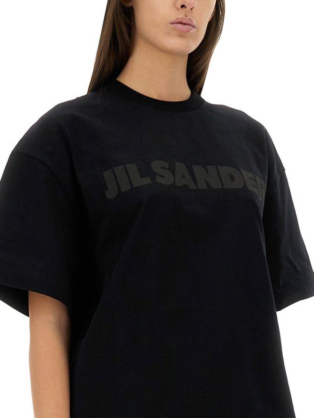 Logo Print Short Sleeve T-Shirt Black - JIL SANDER - BALAAN 5