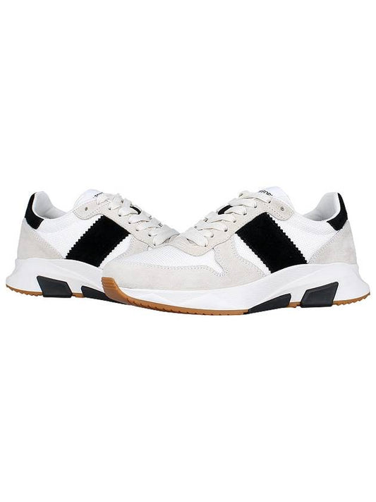 Suede Technical Fabric Jagga Low Top Sneakers Black White - TOM FORD - BALAAN 2