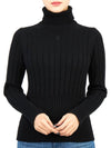 Ribbed Knit Turtleneck Black - TORY BURCH - BALAAN 6