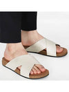 Men s Slippers Eye Cushion Leather Clay Cross Slide Gray GZ7 A93 - FITFLOP - BALAAN 1