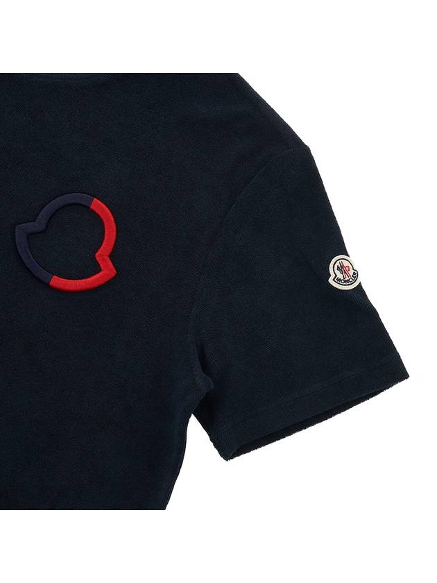 Maglia Logo Cotton Short Sleeve T-Shirt Navy - MONCLER - BALAAN 6