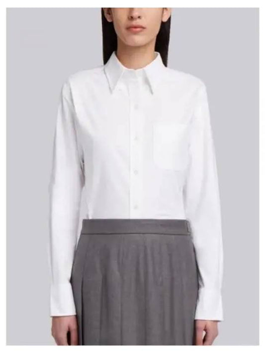 Striped Cotton Oxford Shirt WHITE FLL099A 06177 100 Women s 1228095 - THOM BROWNE - BALAAN 1