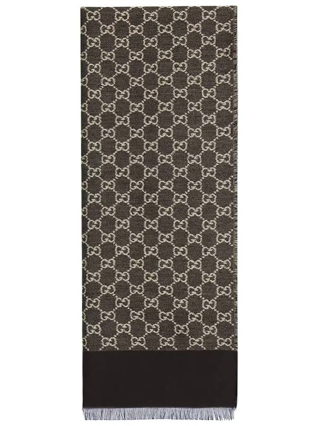 GG Cotton Jacquard Scarf Black - GUCCI - BALAAN 2