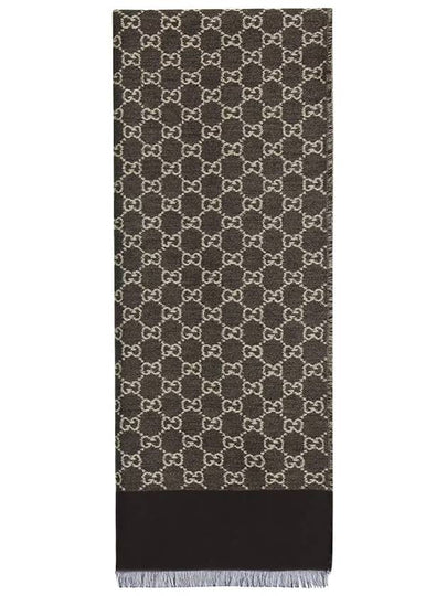 GG Cotton Jacquard Scarf Black - GUCCI - BALAAN 2