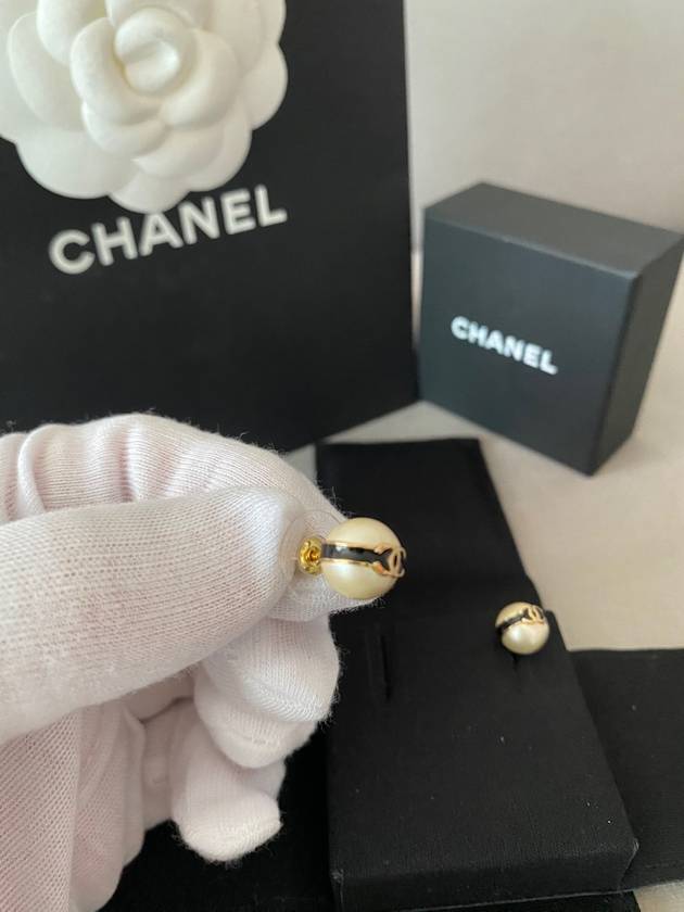 CC Logo EarringsMetal Resin Pearl Earrings ABD270 - CHANEL - BALAAN 6