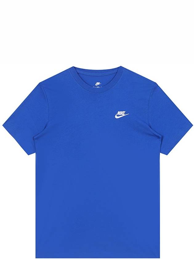 NSW Club French Terry Short Sleeve T-Shirt Blue - NIKE - BALAAN 1