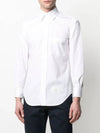 Men's Grosgrain Placket Solid Poplin Long Sleeve Shirt White - THOM BROWNE - BALAAN 3