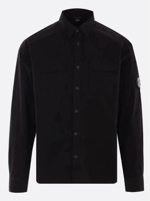 Men's Lens Wappen Long Sleeve Shirt Black - CP COMPANY - BALAAN 2