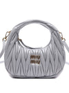 Wander Matelasse Nappa Leather Hobo Mini Bag Cornflower Blue - MIU MIU - BALAAN 3