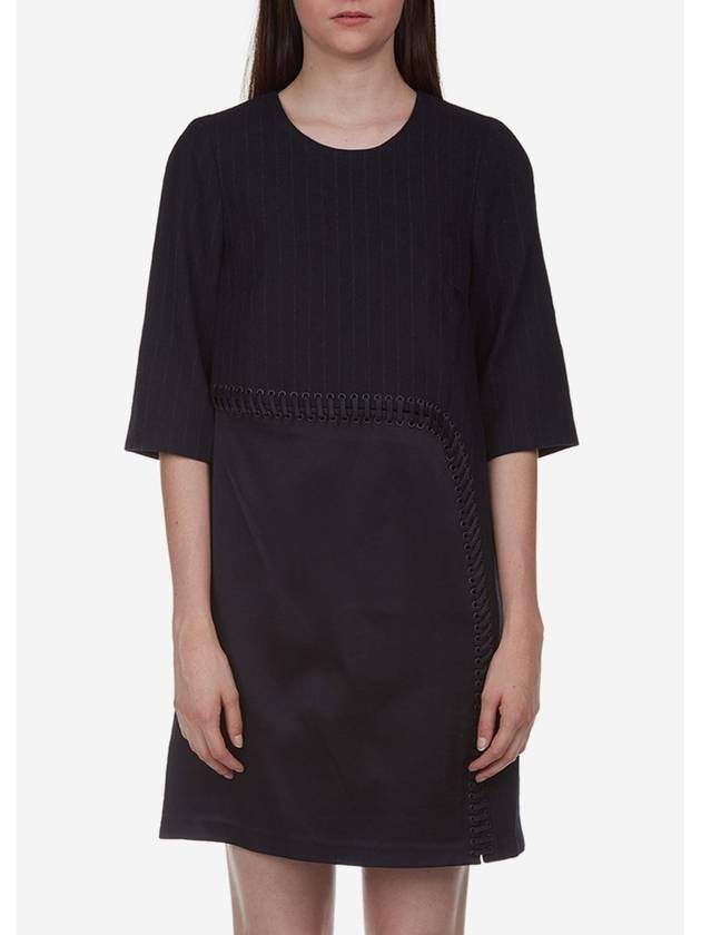 Midnight blue wool pinstripe shift dress - 3.1 PHILLIP LIM - BALAAN 8