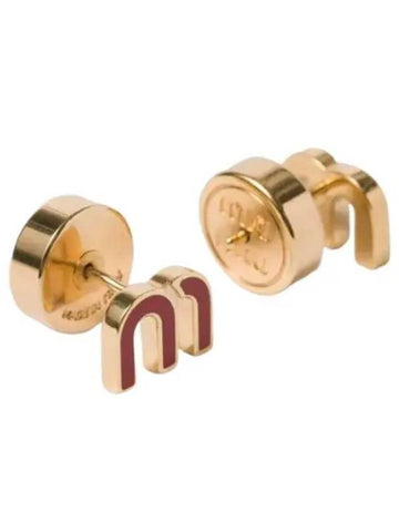 5JO911 2F6T F0615 Enamel Metal Earrings - MIU MIU - BALAAN 1