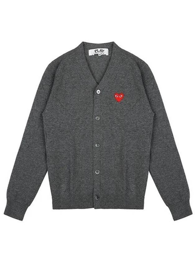 P1N008 MEDGREY Heart Wappen Wool Cardigan　 998611 - COMME DES GARCONS - BALAAN 1