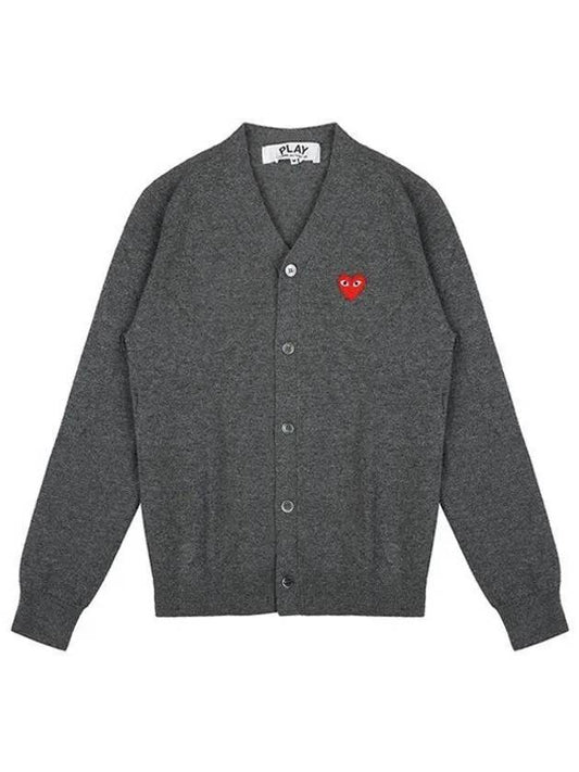 P1N008 MEDGREY Heart Wappen Wool Cardigan　 998611 - COMME DES GARCONS - BALAAN 1