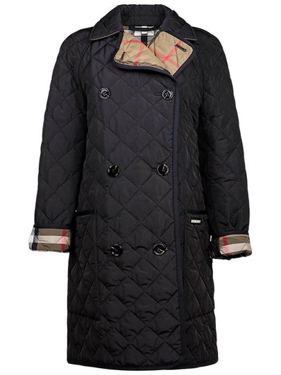 Tything Diamond Quilted Double Coat Black - BURBERRY - BALAAN 2