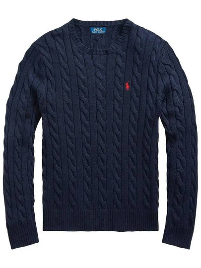 Embroidery Logo Cable Knit Top Navy - POLO RALPH LAUREN - BALAAN 2