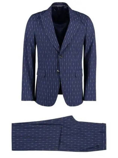 Horsebit Striped Wool Suit Blue - GUCCI - BALAAN 2