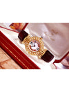 Clos Trinity Tricolor Roman Dial Full Diamond Women s Leather Quartz Watch - CARTIER - BALAAN 10