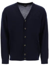 Joe Logo Embroidered Wool Cardigan Navy - A.P.C. - BALAAN 2