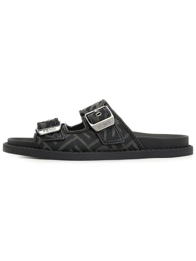 Men's Peel Jacquard Fabric Sandals Black - FENDI - BALAAN 4