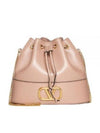 V Logo Signature Chain Napa Leather Bucket Bag Indie Pink - VALENTINO - BALAAN 2