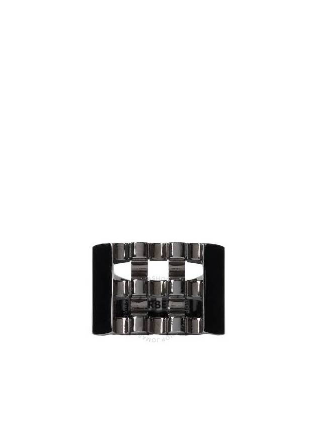 Burberry Ruthenium-Plated Cube Ring, Size Medium - BURBERRY - BALAAN 3